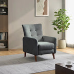 Comfy Manual Recliner with Wood Base