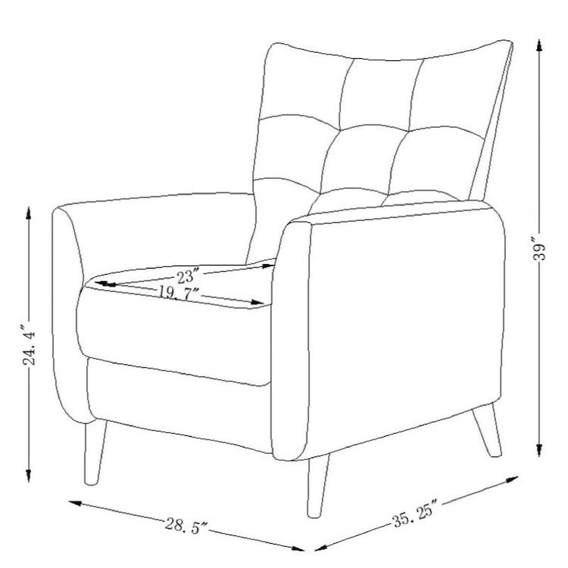 Comfy Manual Recliner with Wood Base