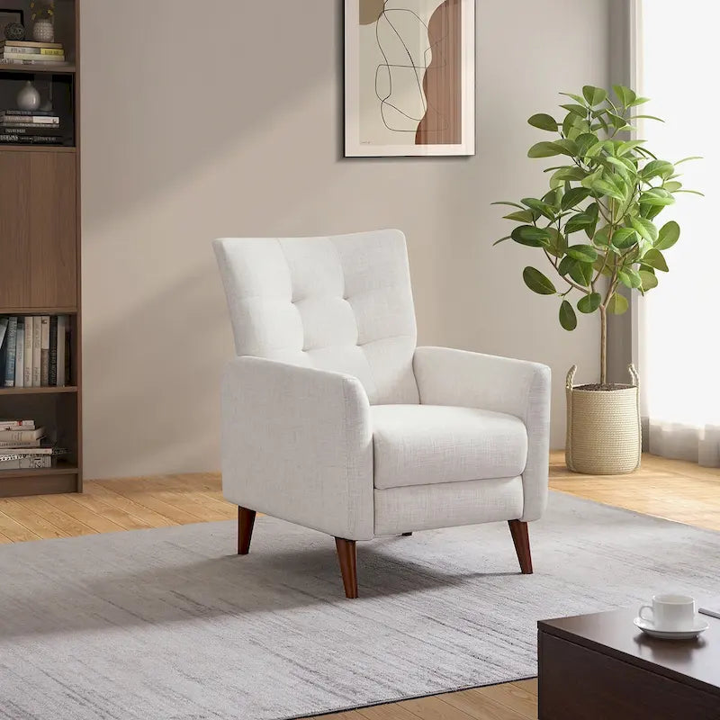 Comfy Manual Recliner with Wood Base