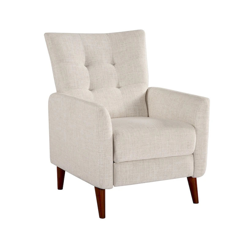 Comfy Manual Recliner with Wood Base