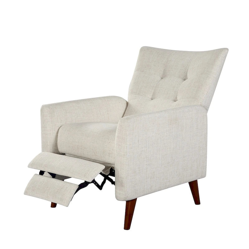 Comfy Manual Recliner with Wood Base