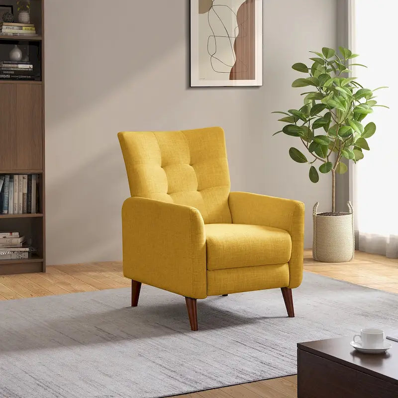 Comfy Manual Recliner with Wood Base