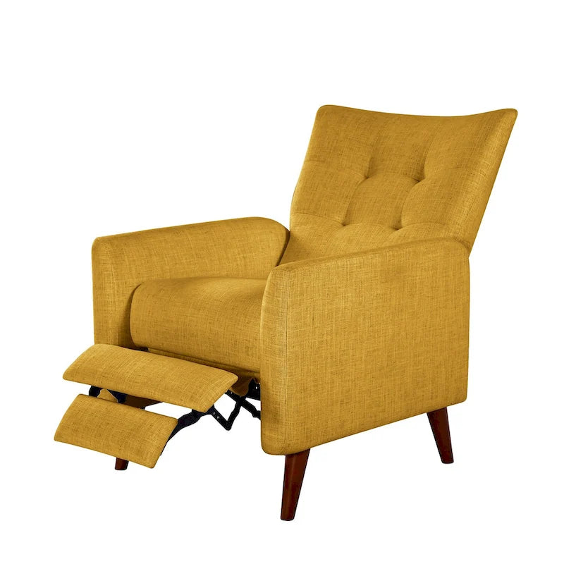 Comfy Manual Recliner with Wood Base