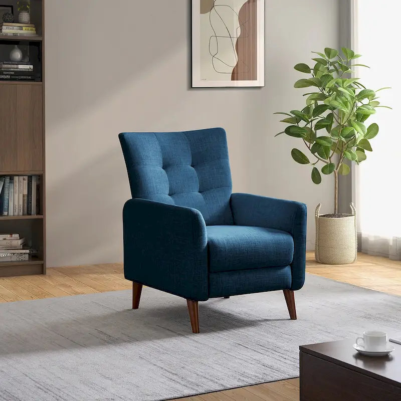 Comfy Manual Recliner with Wood Base
