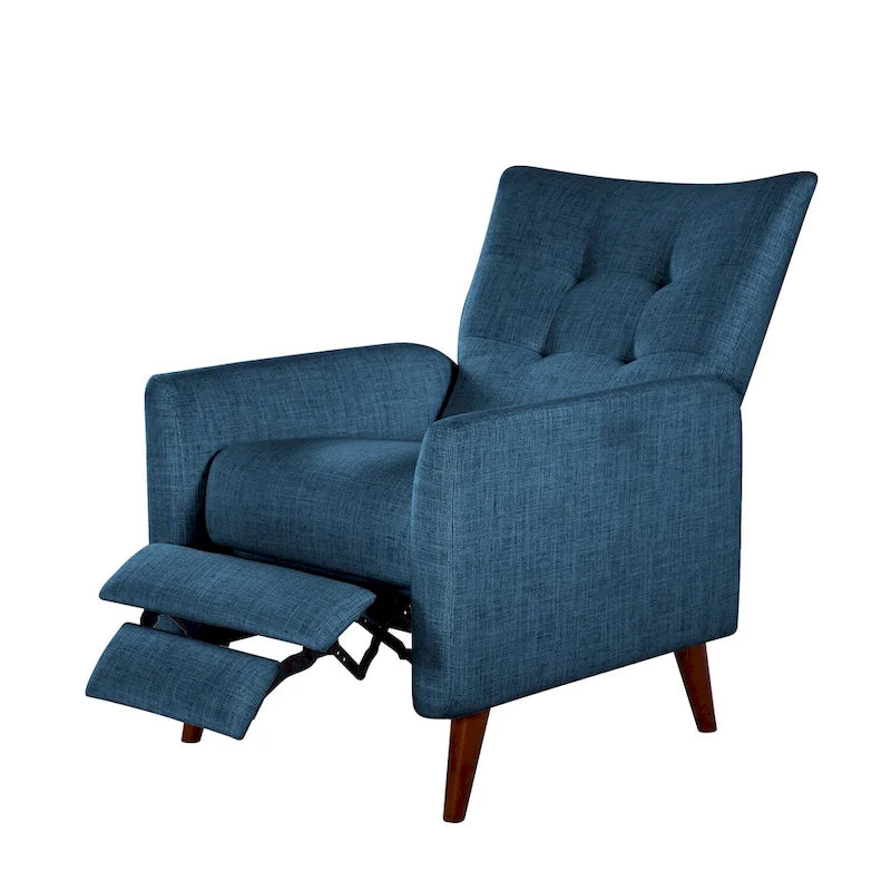 Comfy Manual Recliner with Wood Base