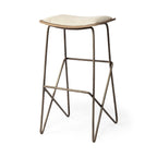 Cream Fabric Seat with Gold Metal Frame Counter Stool