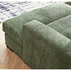 Luxe Schlafsofa mit Cordbezug und doppelter Chaiselongue, zum Twin-Bett umwandelbar