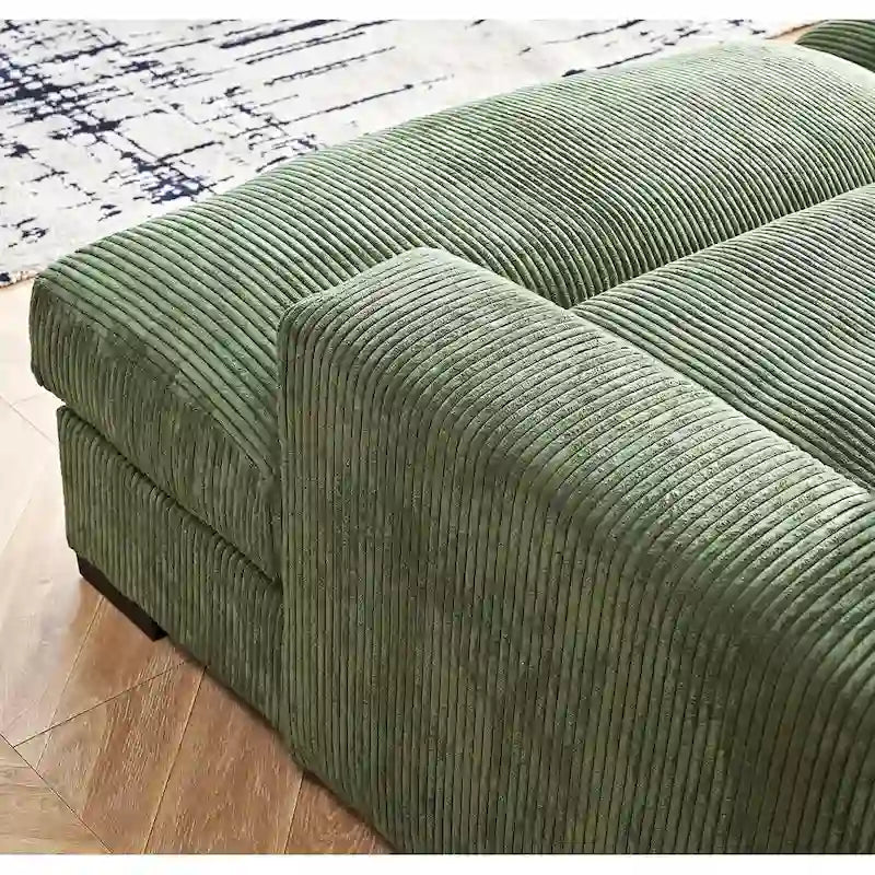 Luxe Schlafsofa mit Cordbezug und doppelter Chaiselongue, zum Twin-Bett umwandelbar