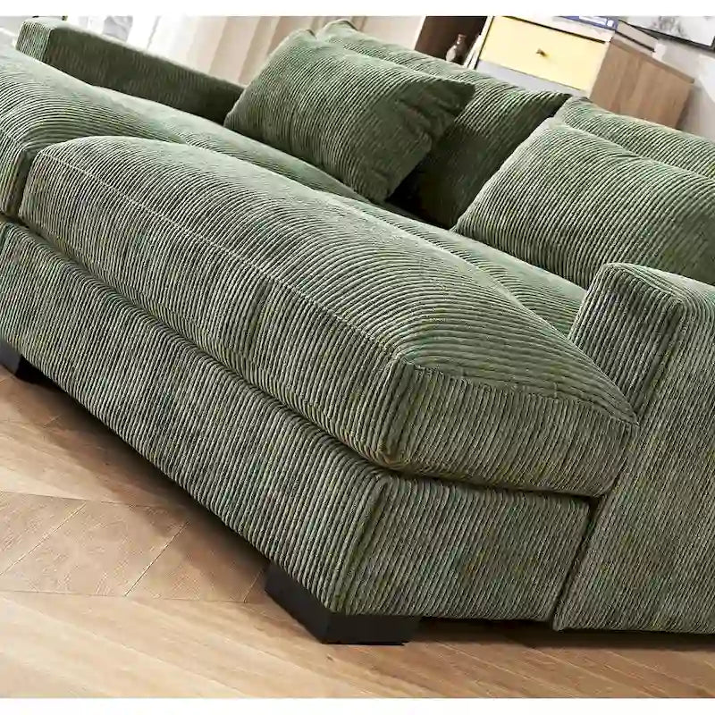 Luxe Schlafsofa mit Cordbezug und doppelter Chaiselongue, zum Twin-Bett umwandelbar