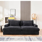 Luxe Schlafsofa mit Cordbezug und doppelter Chaiselongue, zum Twin-Bett umwandelbar