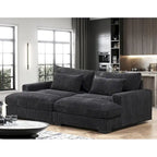 Luxe Schlafsofa mit Cordbezug und doppelter Chaiselongue, zum Twin-Bett umwandelbar