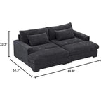 Luxe Schlafsofa mit Cordbezug und doppelter Chaiselongue, zum Twin-Bett umwandelbar