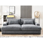 Luxe Schlafsofa mit Cordbezug und doppelter Chaiselongue, zum Twin-Bett umwandelbar
