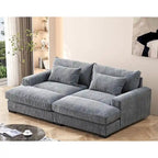 Luxe Schlafsofa mit Cordbezug und doppelter Chaiselongue, zum Twin-Bett umwandelbar