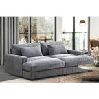 Luxe Schlafsofa mit Cordbezug und doppelter Chaiselongue, zum Twin-Bett umwandelbar