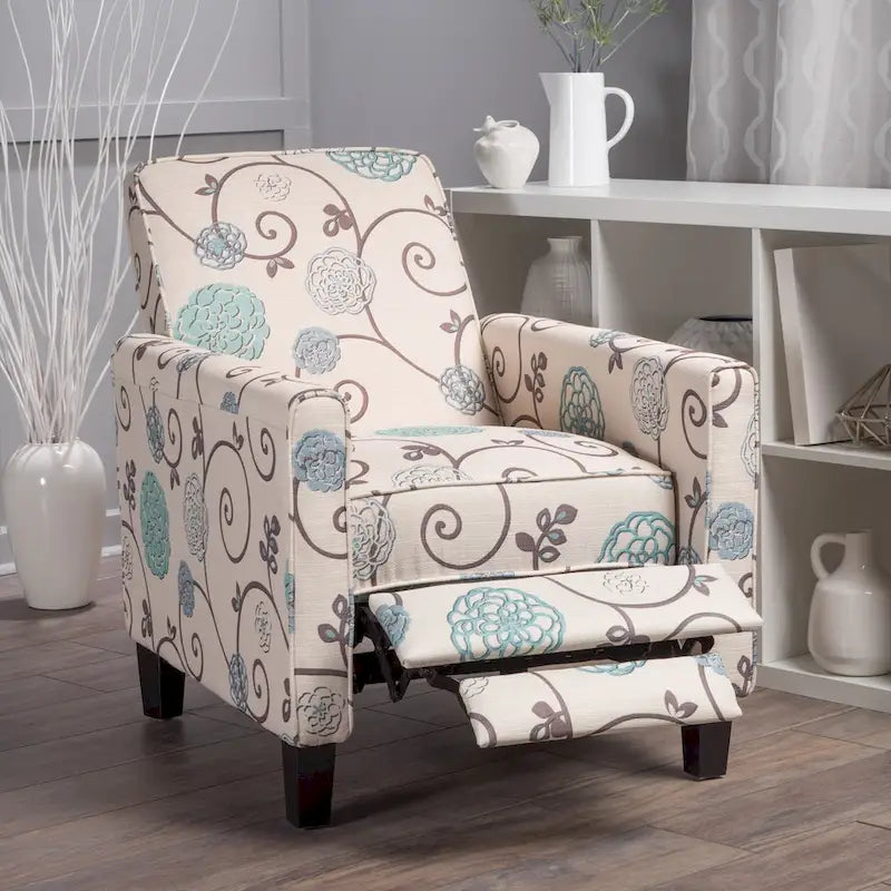 Darvis Floral Recliner Club Chair by Christopher Knight Home