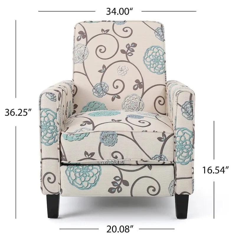 Darvis Clubsessel mit Blumenmuster und Liegefunktion