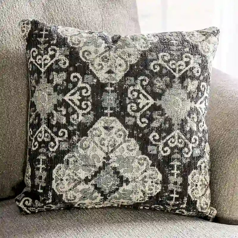 Beiges Chenille-Sofa im Übergangsstil mit T-förmiger Sitzpolsterung
