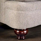 Beiges Chenille-Sofa im Übergangsstil mit T-förmiger Sitzpolsterung