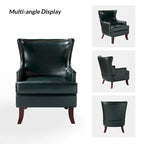 Angeles Mid-century Modern Ergonomic Vegan Leather Armchair with Wingback