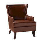 Angeles Mid-century Modern Ergonomic Vegan Leather Armchair with Wingback