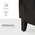 Comodino contenitore Ethel in stile mid-century con 2 cassetti, gambe regolabili in legno massello e stazione di ricarica