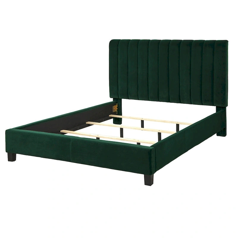 Letto queen Teagan con trapuntatura a canali