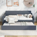 Letto da giorno imbottito con letto estraibile e design con ricarica USB