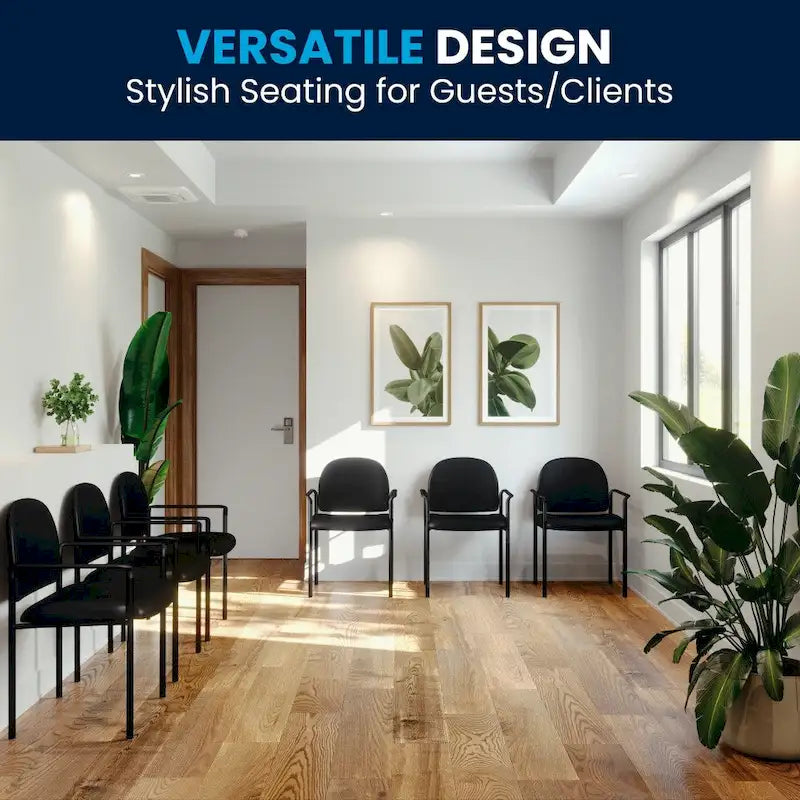Comfort Stackable Steel Side Reception Chair with Arms