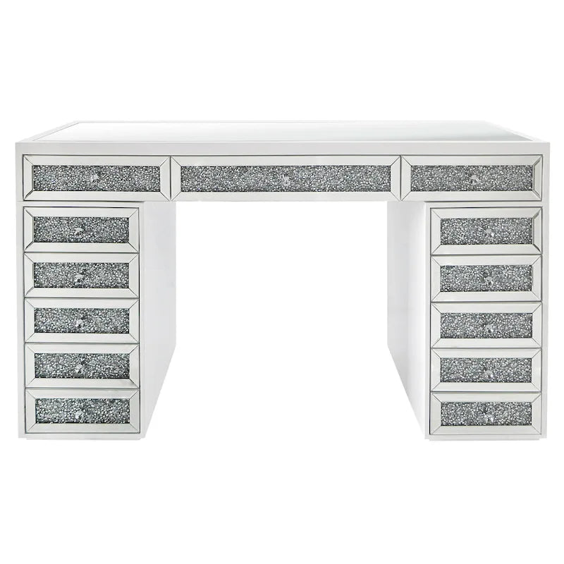 Schminktisch mit Kommode und Spiegelfinish, 13 Schubladen