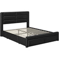 Yaheetech Upholstered Bed Frame with 4 Storage Drawers and Built-In USB Ports