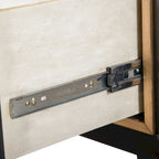 Modern 2-Drawer Espresso & Gold Nightstand