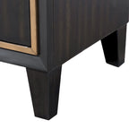 Modern 2-Drawer Espresso & Gold Nightstand