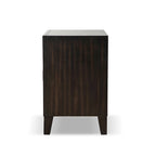 Modern 2-Drawer Espresso & Gold Nightstand