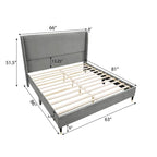 Polsterbett mit Samtbezug und hohen Kopfteilen, Queen-/King-Size