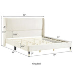 Polsterbett mit Samtbezug und hohen Kopfteilen, Queen-/King-Size