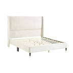 Polsterbett mit Samtbezug und hohen Kopfteilen, Queen-/King-Size