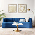 Divano curvo in velluto performante trapuntato