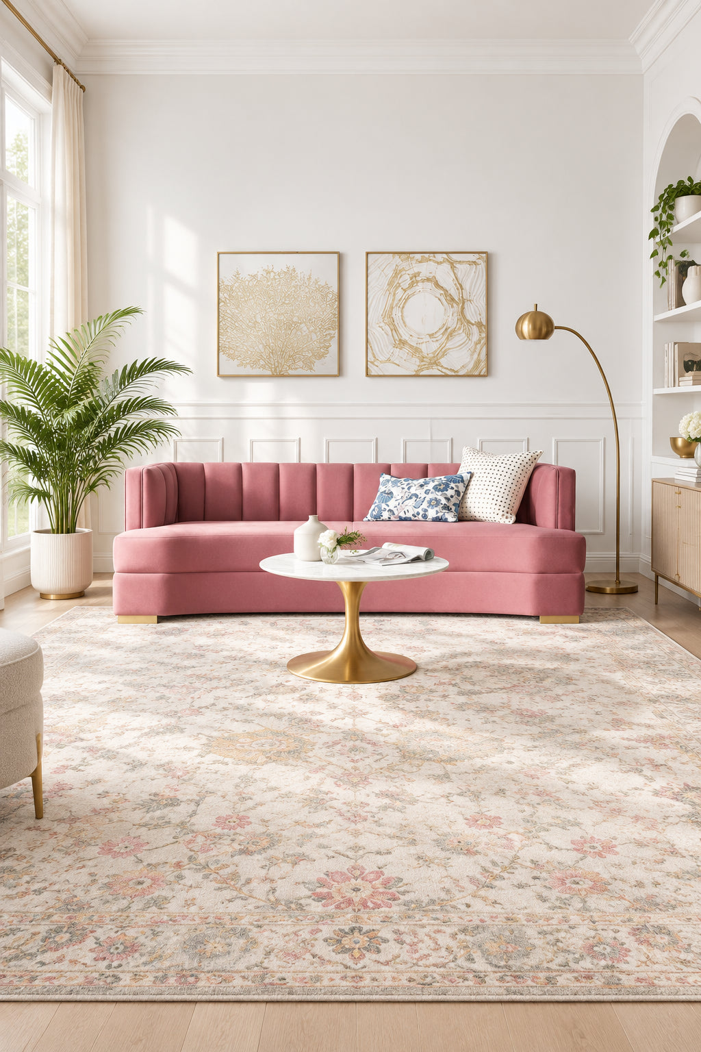 Encompass Channel Tufted Performance Velvet Curved Sofa