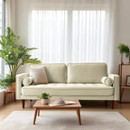 Samtsofa mit geraden Armlehnen