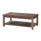 Couchtisch aus Holz mit einem Regalboden, taupebraun