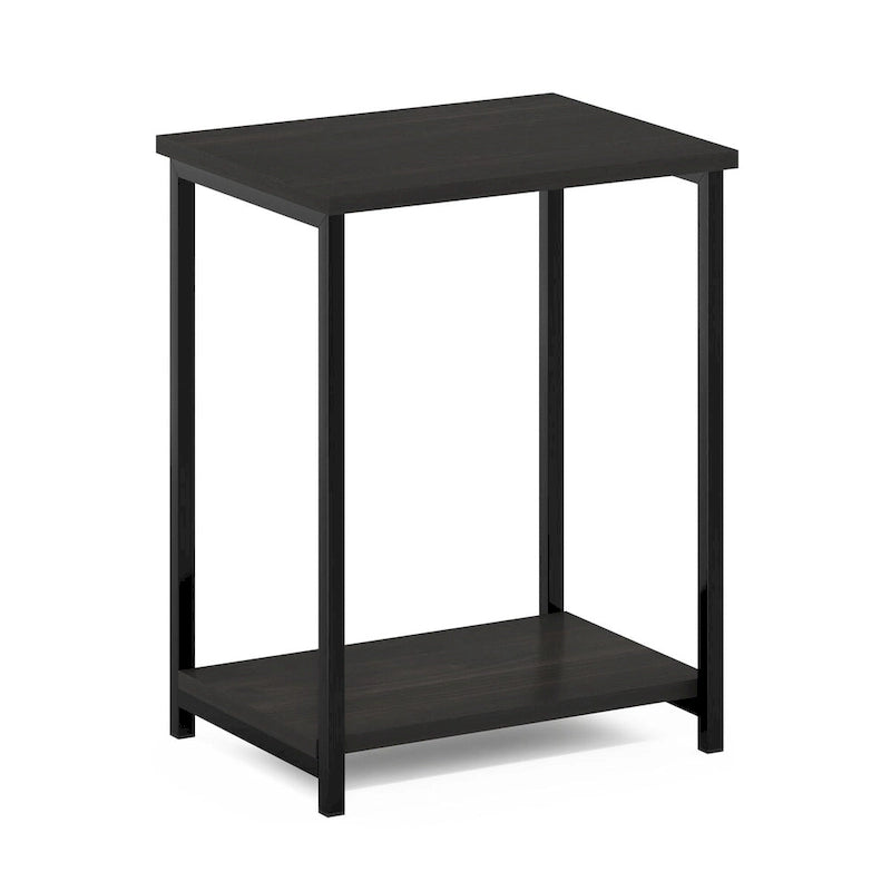 Furinno Simplistic Industrial Metal Frame End Table, 1-Pack, Espresso