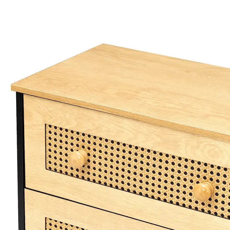 Aufbewahrungsschrank mit 6 Schubladen aus PE-Rattan